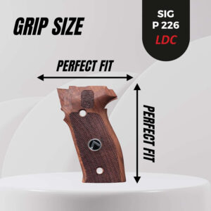 Sig Sauer P226 LDC II and LDC 2 Walnut Wood Grips Silver Metal Logo