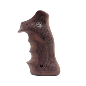 S&W 44 Roundbutt Target Wood Grips Gold Metal