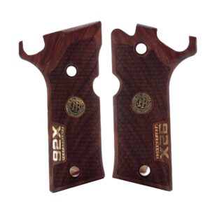 Beretta 92X Performance Gold Logo Walnut Wood Gun Grips