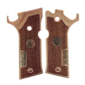 Beretta 92X Performance Gold  Logo Walnut Wood Gun Grips