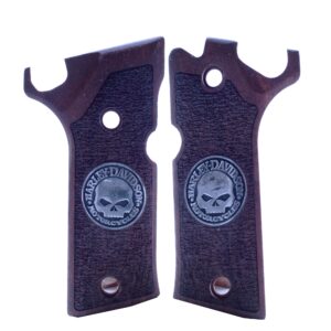 Beretta 92X Performance Silver Harley Davidson Logo Walnut Wood Gun Grips