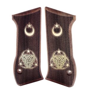 Jericho IWI 941F 941 F 941FS 941 FS 9mm .40 Gold Logo Walnut Wood Grips