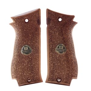 Sar Arms K245 end K245 Compackt Gold Logo Walnut Wood Grips