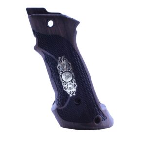 Colt 1911 Grips, Full Size Walnut Wood, Colt Professional Target Gold Metal Gungrip