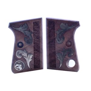 Astra M 2000 Cub Colt Junior .25 Grips, Astra Cub 6.35 Wood Gold Metal Grips