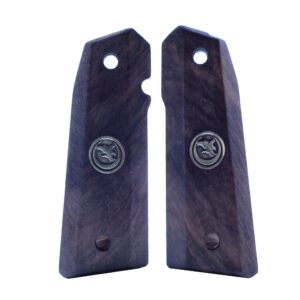 Nighthawk 1911 Walnut Wood Gold Metal Grips