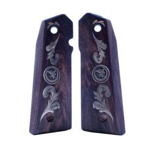 Nighthawk 1911 Walnut Wood Gold Metal Grips