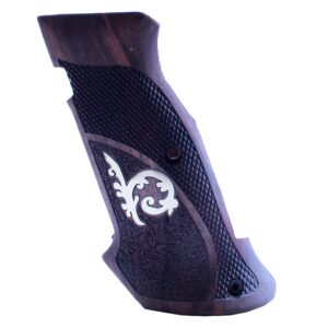 CZ 75B 85B Magwelled Target Grip Walnut Wood Gungrip Gold Metal Handcrafted