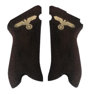 Mauser Luger P08 Gun Grips Wooden Gold Metal