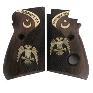 Beretta Mod 70 Gun Grips Single Safety Point Gold Metal Grips