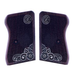 Cz 45 Grips, Gold Metal Logo Walnut Wood Gun Grips